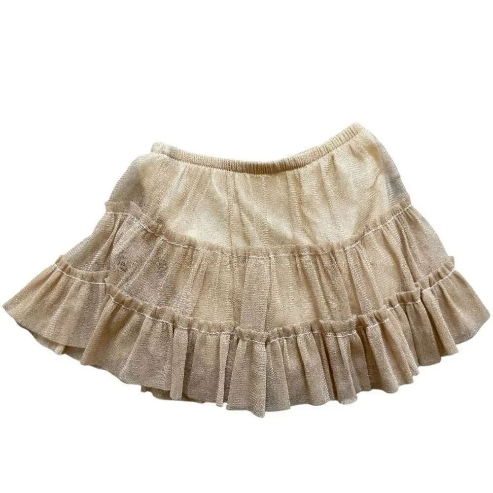 Baby Girls OshKosh Gold Shimmer Tiered Skirt - Sz 18 mo